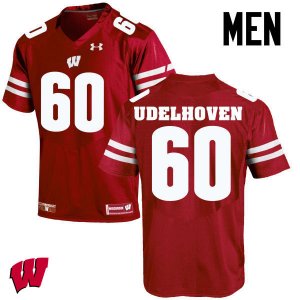 Men's Wisconsin Badgers NCAA #60 Connor Udelhoven Red Authentic Under Armour Stitched College Football Jersey KW31S48BH